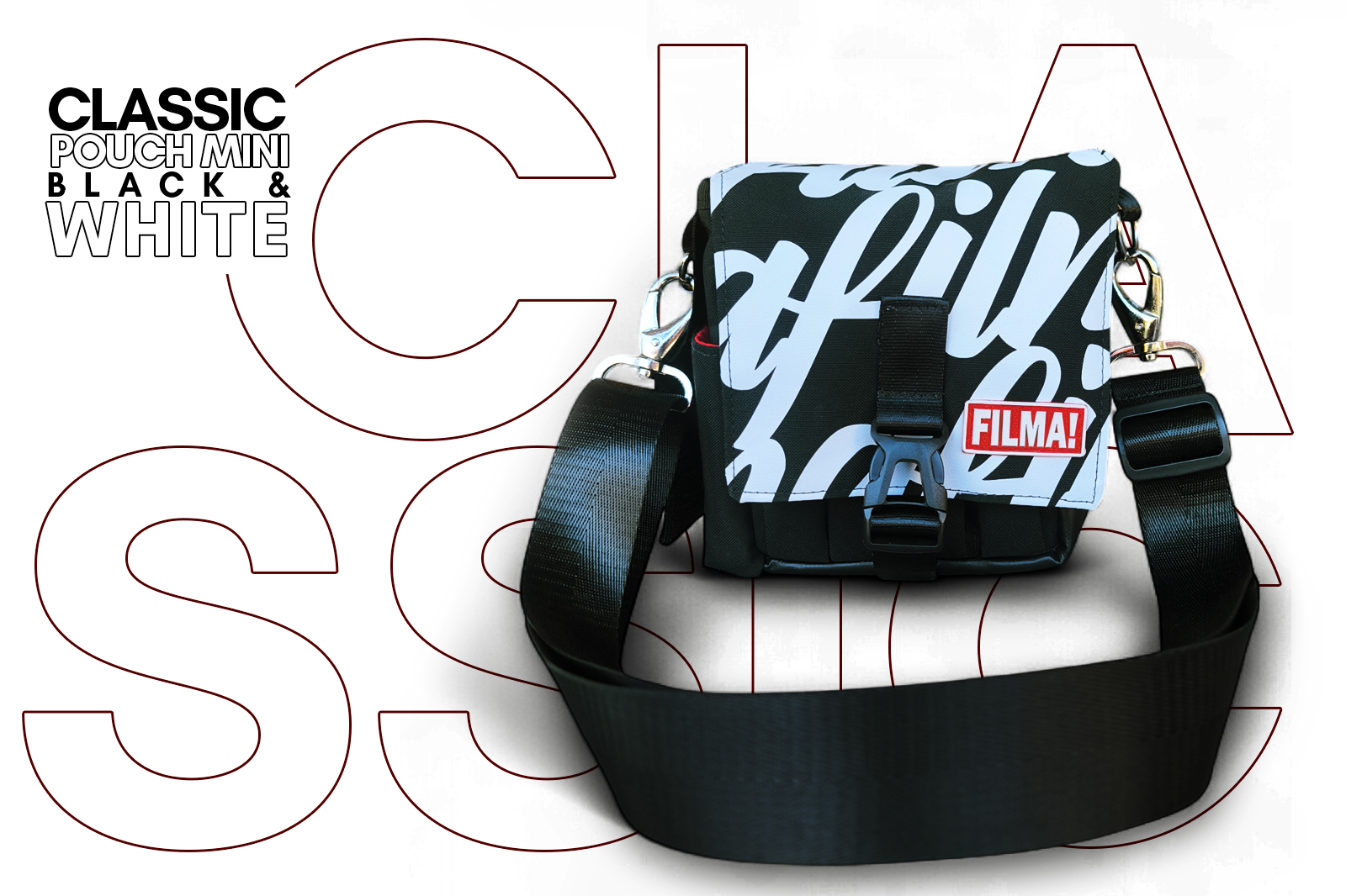 Classic Pouch Mini - Blanco & Negro